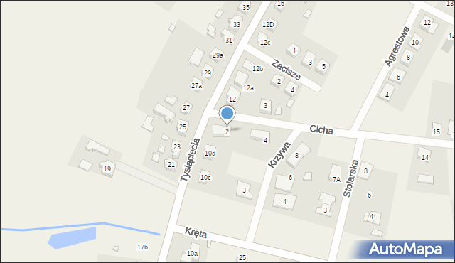 Golęczewo, Cicha, 2, mapa Golęczewo