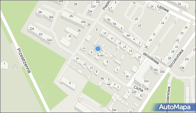 Goleniów, Cicha, 7, mapa Goleniów