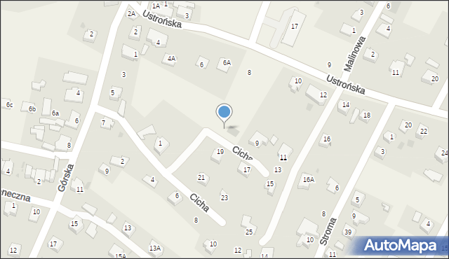 Goleszów, Cicha, 7, mapa Goleszów