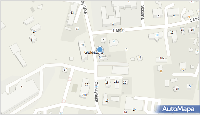 Goleszów, Cieszyńska, 24, mapa Goleszów
