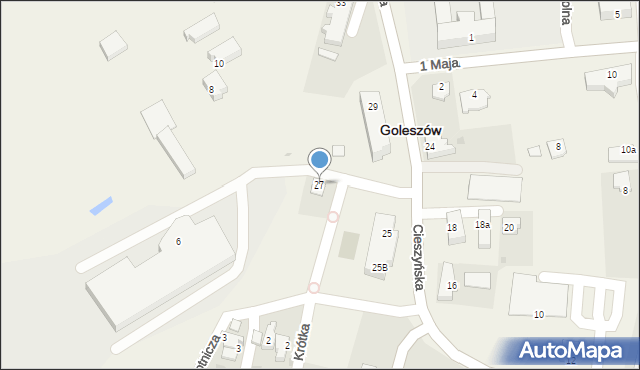Goleszów, Cieszyńska, 27, mapa Goleszów