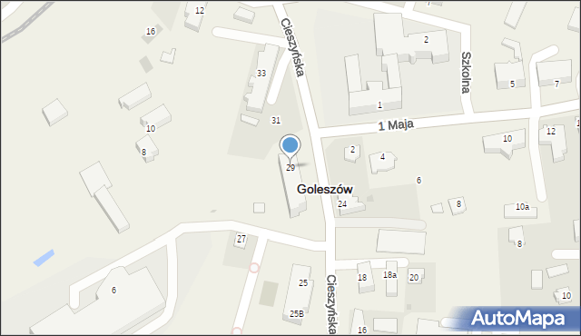 Goleszów, Cieszyńska, 29, mapa Goleszów