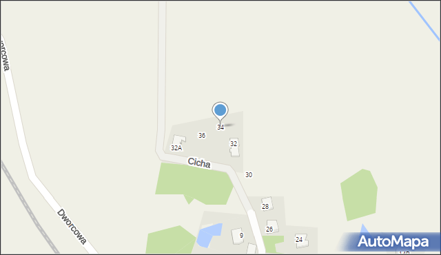 Górki, Cicha, 34, mapa Górki