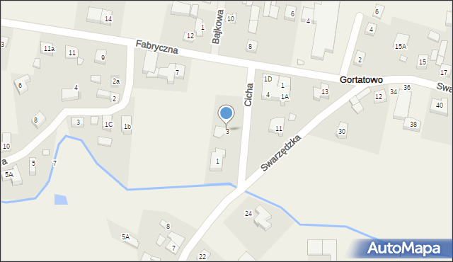 Gortatowo, Cicha, 3, mapa Gortatowo