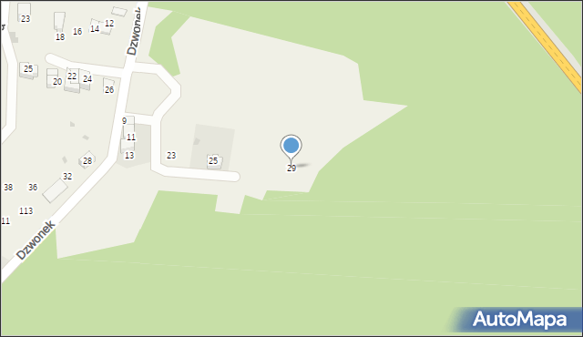 Gorzeń Dolny, Cichy Kącik, 29, mapa Gorzeń Dolny