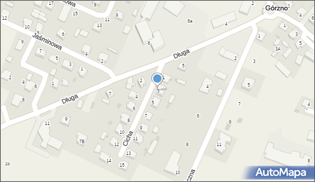 Górzno, Cicha, 3, mapa Górzno