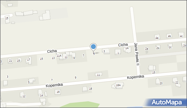 Gorzyce, Cicha, 5, mapa Gorzyce