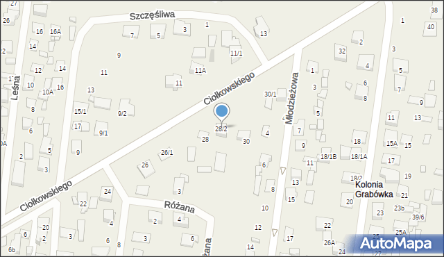 Grabówka, Ciołkowskiego, 28/2, mapa Grabówka