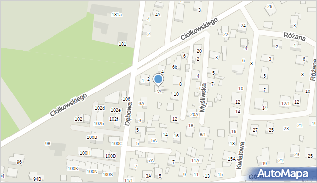Grabówka, Ciołkowskiego, 4A, mapa Grabówka