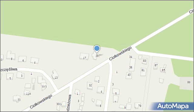 Grabówka, Ciołkowskiego, 19, mapa Grabówka