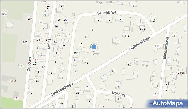 Grabówka, Ciołkowskiego, 9/2, mapa Grabówka