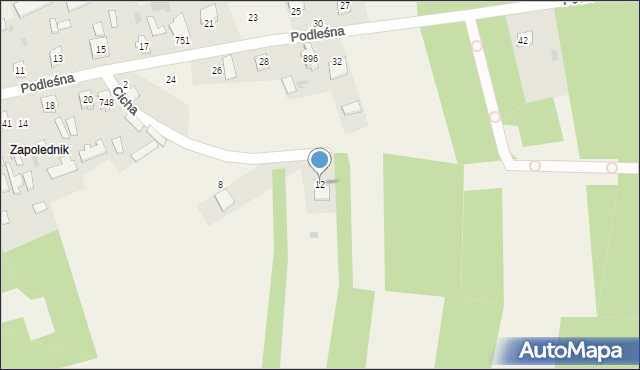 Grębów, Cicha, 12, mapa Grębów