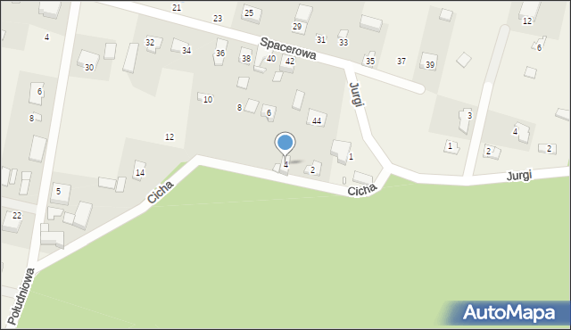 Grodzewo, Cicha, 4, mapa Grodzewo