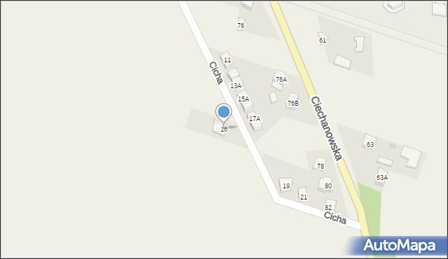 Grudusk, Cicha, 16, mapa Grudusk