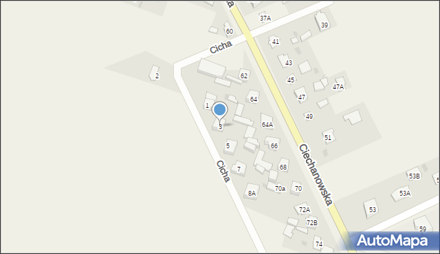 Grudusk, Cicha, 3, mapa Grudusk