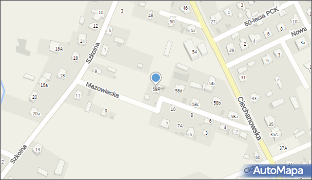 Grudusk, Ciechanowska, 58F, mapa Grudusk