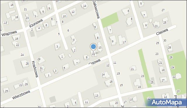 Gruszczyn, Cisowa, 11, mapa Gruszczyn