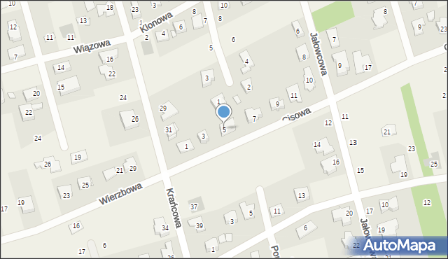 Gruszczyn, Cisowa, 5, mapa Gruszczyn