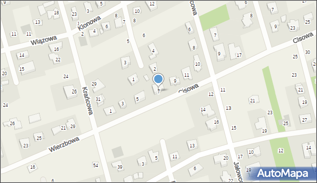 Gruszczyn, Cisowa, 7, mapa Gruszczyn