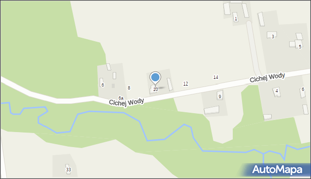 Grzmiąca, Cichej Wody, 10, mapa Grzmiąca