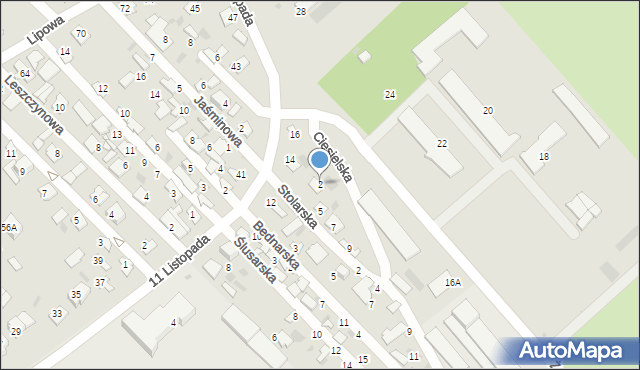 Hajnówka, Ciesielska, 2, mapa Hajnówka