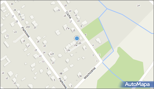 Halinów, Cicha, 13, mapa Halinów
