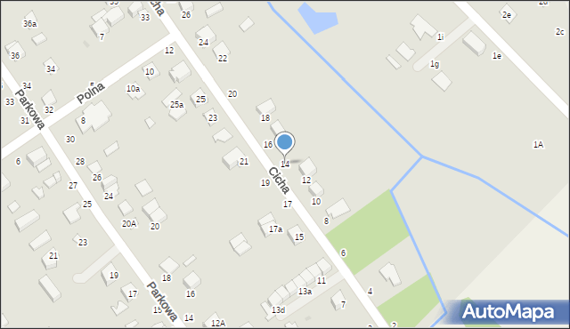 Halinów, Cicha, 14, mapa Halinów