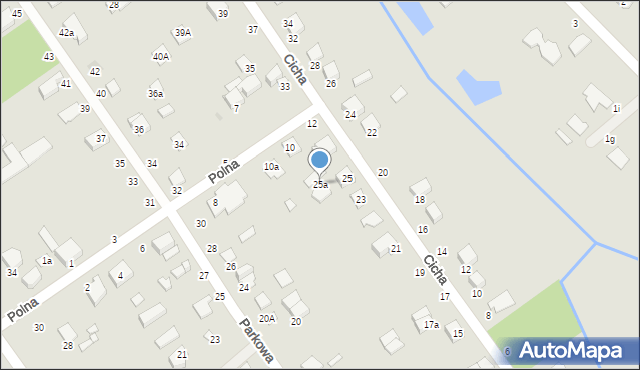 Halinów, Cicha, 25a, mapa Halinów