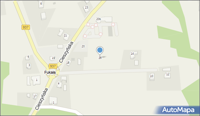 Hażlach, Cieszyńska, 16, mapa Hażlach