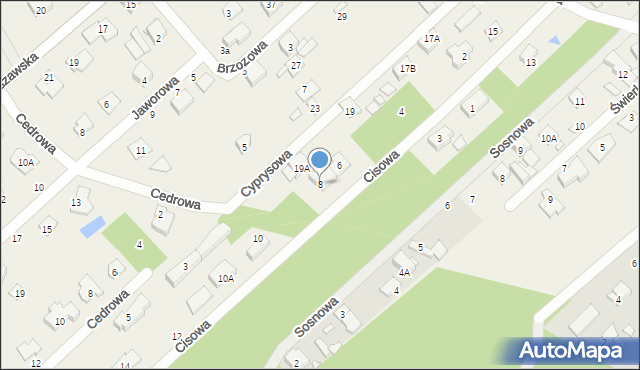 Hipolitów, Cisowa, 8, mapa Hipolitów