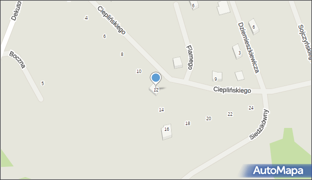 Iława, Cieplińskiego-Pługa Łukasza, 12, mapa Iława