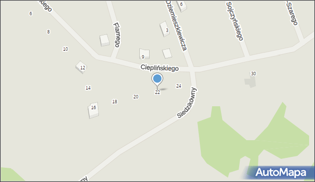 Iława, Cieplińskiego-Pługa Łukasza, 22, mapa Iława