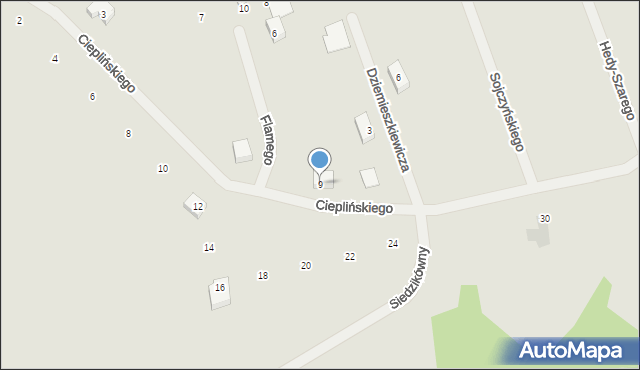 Iława, Cieplińskiego-Pługa Łukasza, 9, mapa Iława