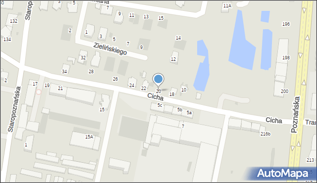 Inowrocław, Cicha, 20, mapa Inowrocławia