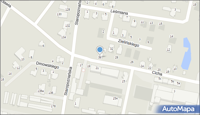 Inowrocław, Cicha, 34, mapa Inowrocławia