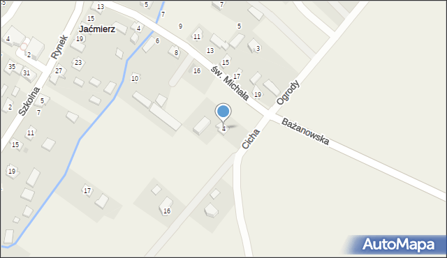 Jaćmierz, Cicha, 4, mapa Jaćmierz