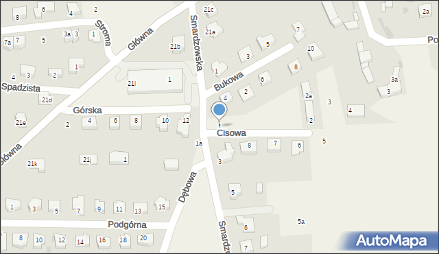 Jaczów, Cisowa, 1, mapa Jaczów