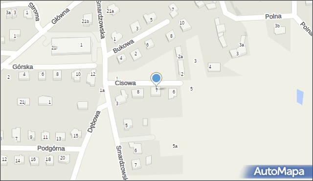 Jaczów, Cisowa, 7, mapa Jaczów