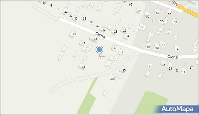 Jakubów, Cicha, 41, mapa Jakubów