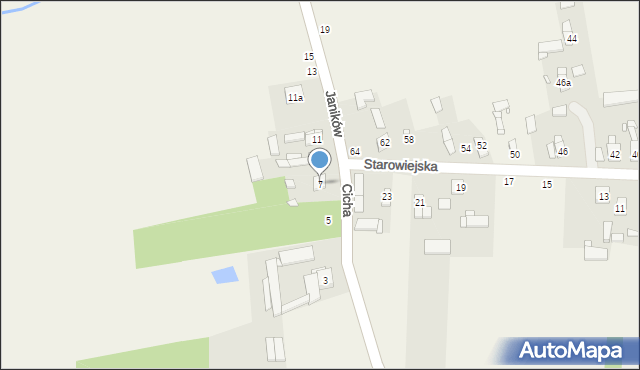 Janików, Cicha, 7, mapa Janików