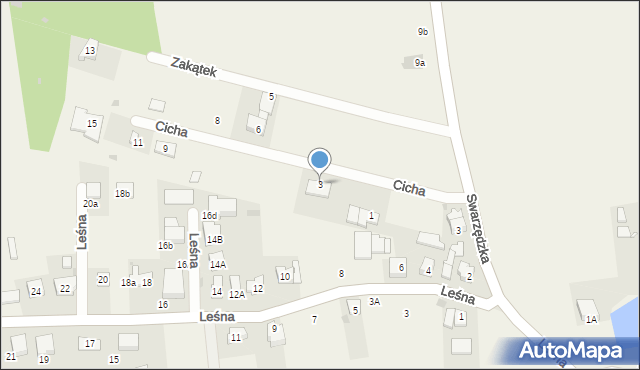 Janikowo, Cicha, 3, mapa Janikowo