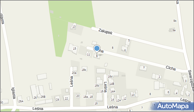 Janikowo, Cicha, 9, mapa Janikowo