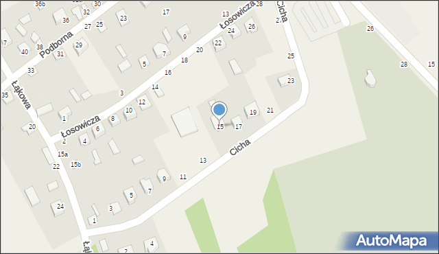 Janów Podlaski, Cicha, 15, mapa Janów Podlaski