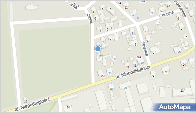 Jarocin, Cicha, 1, mapa Jarocin