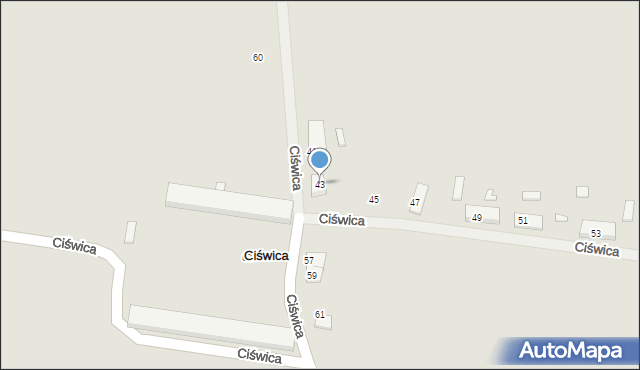 Jarocin, Ciświca, 43, mapa Jarocin