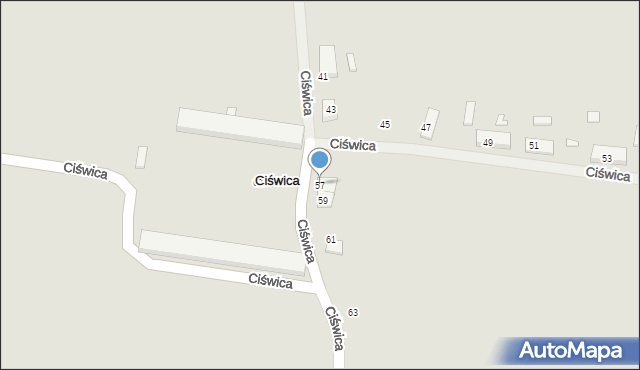 Jarocin, Ciświca, 57, mapa Jarocin