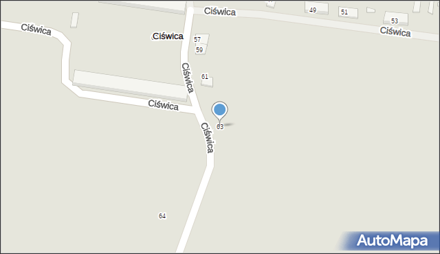 Jarocin, Ciświca, 63, mapa Jarocin