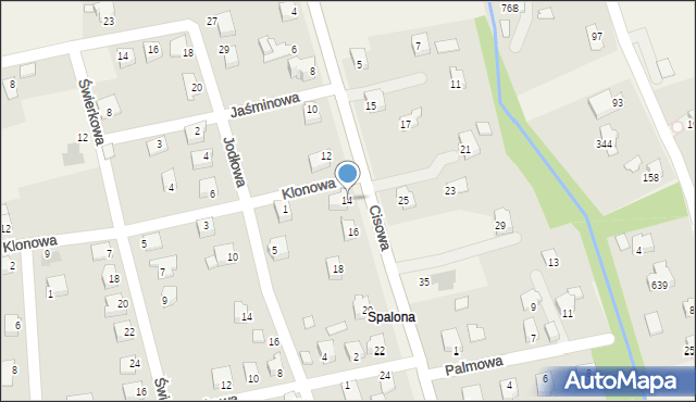 Jasienica, Cisowa, 14, mapa Jasienica