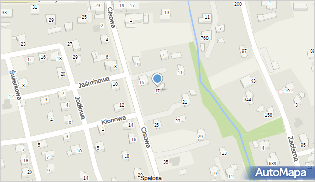 Jasienica, Cisowa, 17, mapa Jasienica