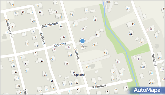Jasienica, Cisowa, 25, mapa Jasienica